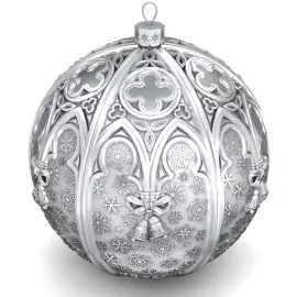 Set of 2 silver Christmas tree balls "Orthodox and the Appearance of an angel"
